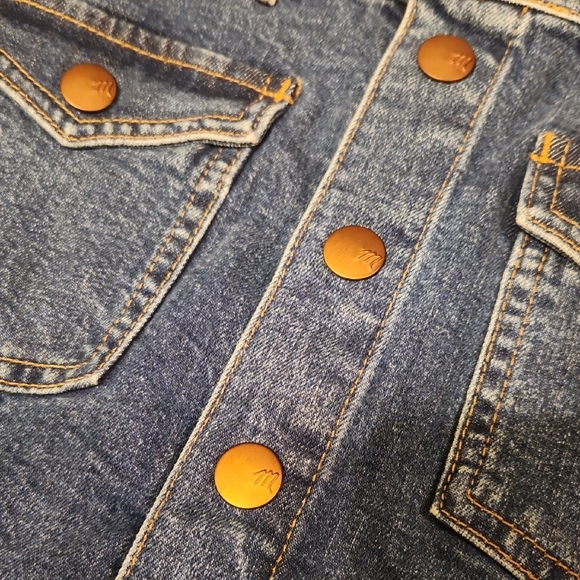 Madewell Denim Mini Skirt with Gold Accents - Picture 3 of 5